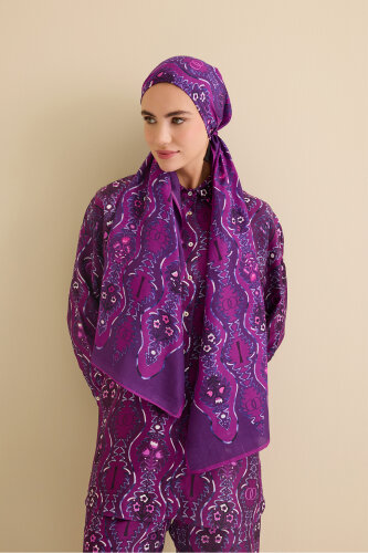 Cascade Purple Cotton Floss Shawl 