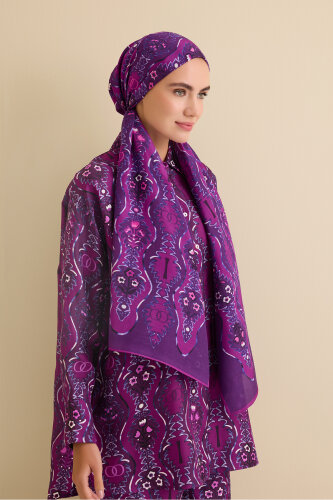 Cascade Purple Cotton Floss Shawl - 3