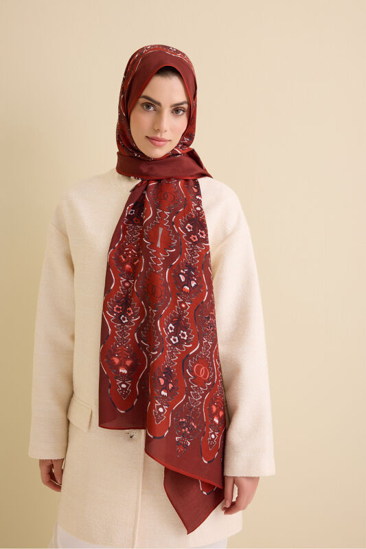 Cascade Red Cotton Floss Shawl - 5