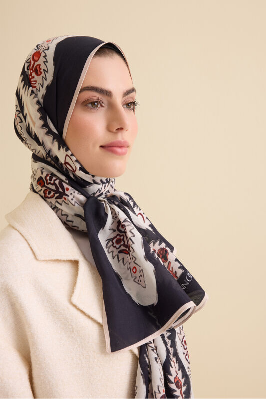 Cascade White Cotton Floss Shawl - 1