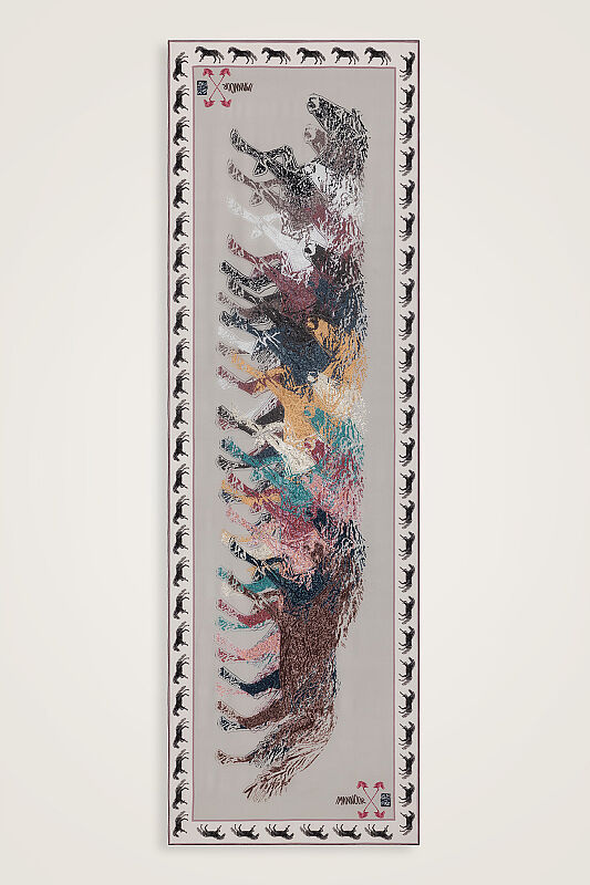 Cennet Rüzgarı Taş Krep İpek Şal 70x210 - 1