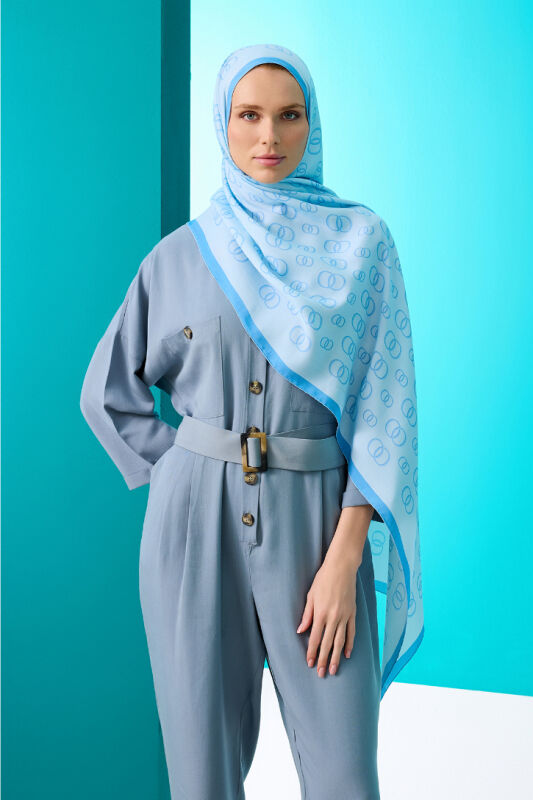 Chain Shawl Blue - 5