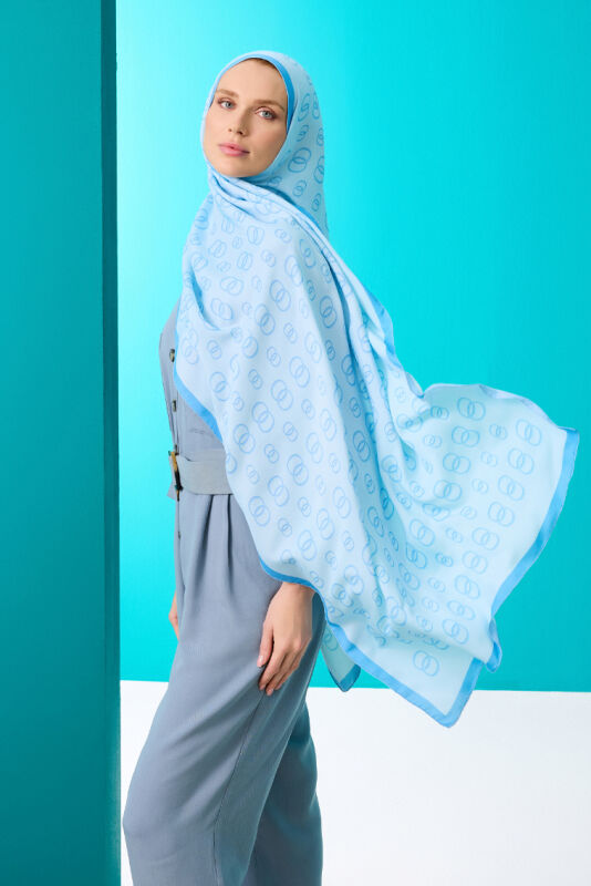 Chain Shawl Blue - 1