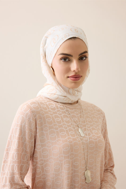 Chain Cream Jacquard Single Jersey Blouse - 3