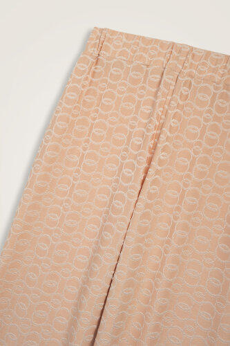 Chain Cream Jacquard Single Jersey Trousers - 4