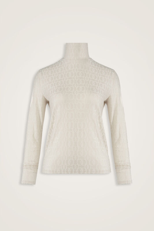 Chain Jacquard Cream Short Supreme Blouse - 1