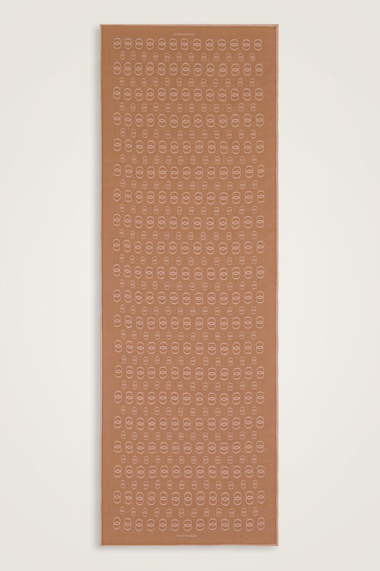 Chain Logo Camel Hair Cotton Floss Shawl - 1