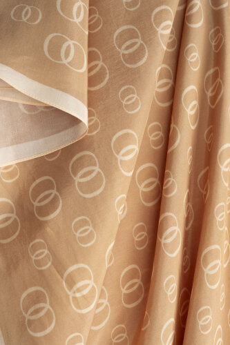 Chain Logo Camel Hair Cotton Floss Shawl - 2