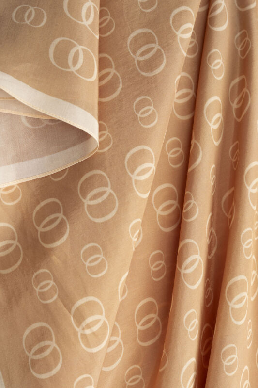 Chain Logo Camel Hair Cotton Floss Shawl - 2