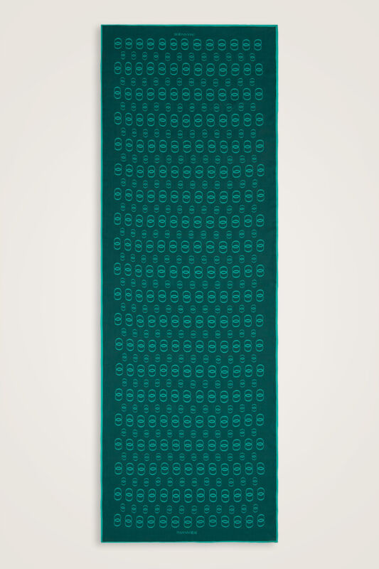 Chain Logo Dark Turquoise Cotton Floss Shawl - 1