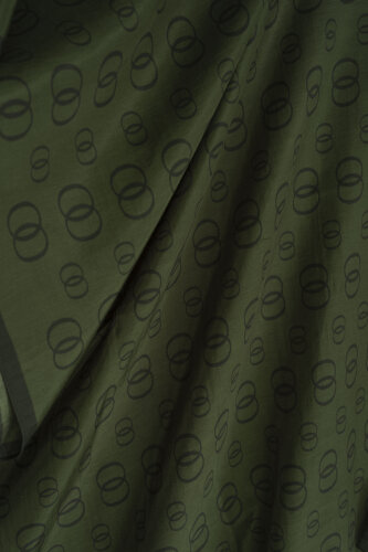 Chain Logo Khaki Cotton Floss Shawl - Imannoor (1)