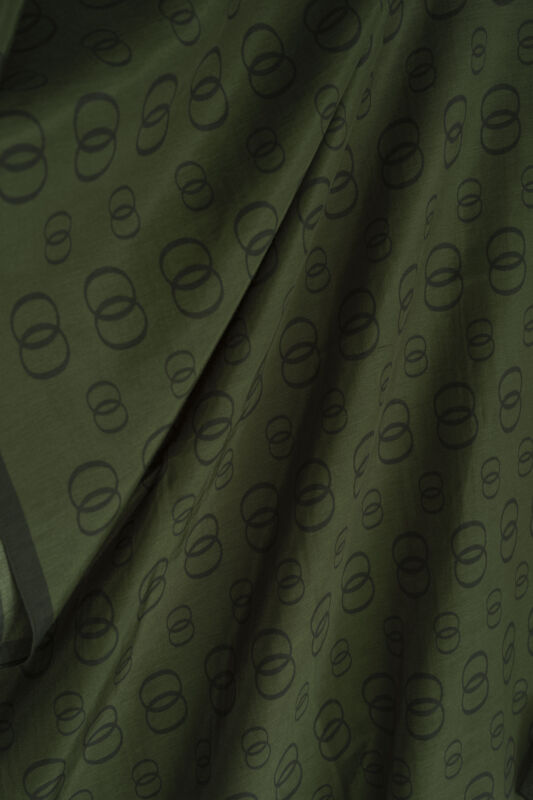 Chain Logo Khaki Cotton Floss Shawl - 2