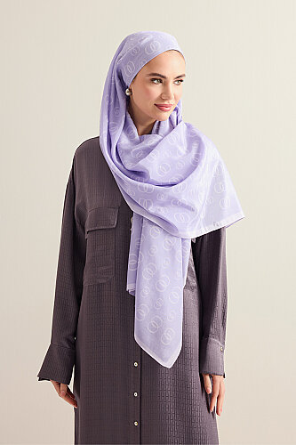 Chain Logo Lavender Cotton Floss Shawl 