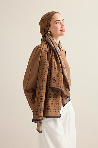 Chain Logo Milk Chocolate Cotton Floss Shawl 