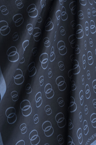 Chain Logo Navy Blue Cotton Floss Shawl - Imannoor (1)