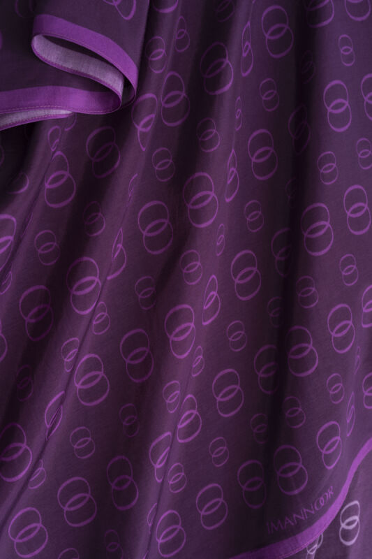 Chain Logo Purple Cotton Floss Shawl - 2