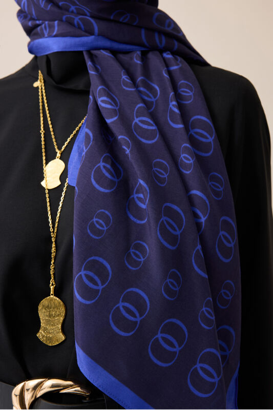 Chain Logo Saks Cotton Floss Shawl - 3