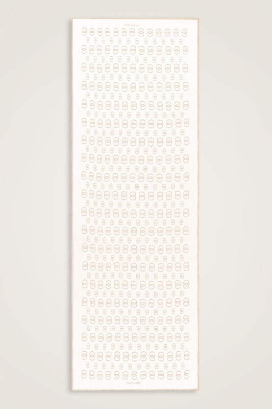 Chain Logo White Cotton Floss Shawl - 1