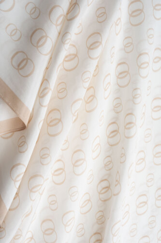 Chain Logo White Cotton Floss Shawl - Imannoor (1)