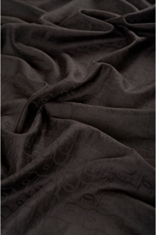 Chain Monogram Cotton Silk Shawl Black - 2