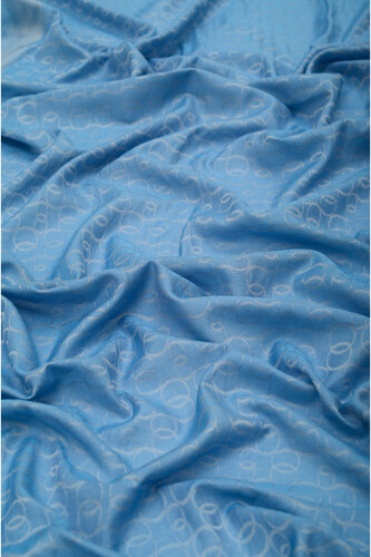 Chain Monogram Cotton Silk Shawl Blue - 4