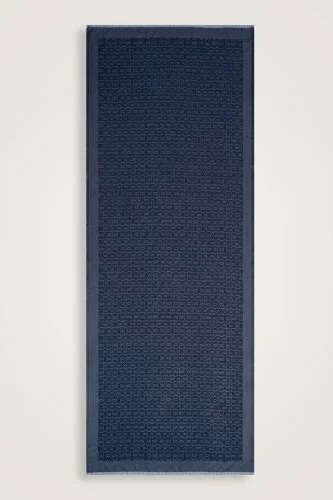 Chain Monogram Cotton Silk Shawl Dark Grey 