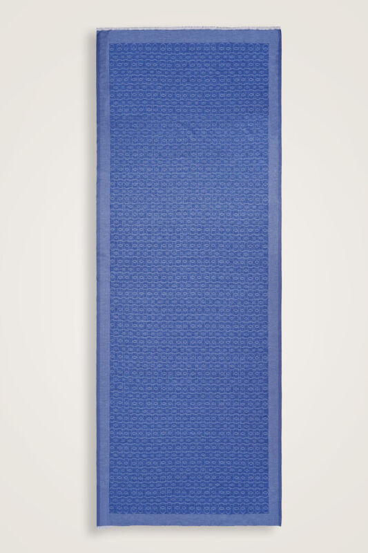 Chain Monogram Cotton Silk Shawl Denim - 1