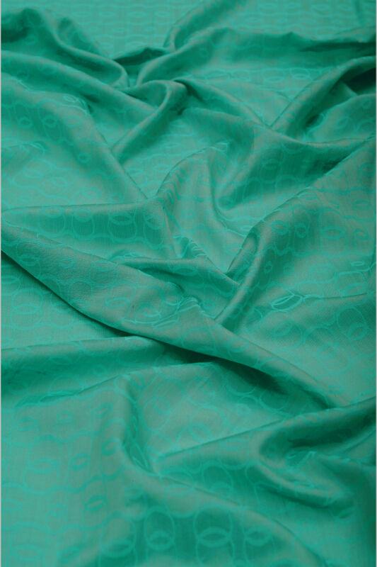 Chain Monogram Cotton Silk Shawl Emerald Green - 2