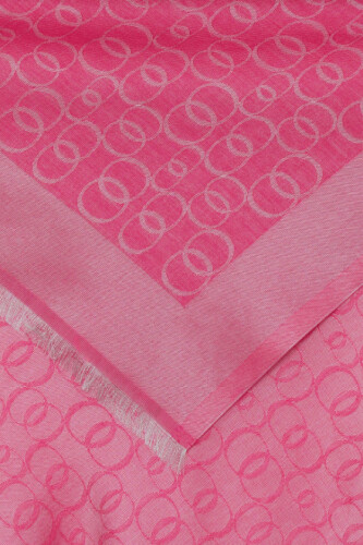 Chain Monogram Cotton Silk Shawl Fuchsia - 2