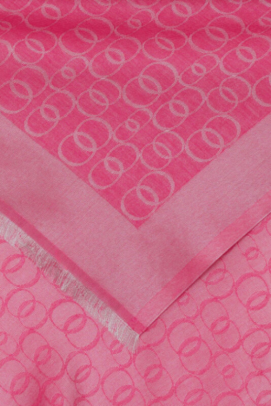 Chain Monogram Cotton Silk Shawl Fuchsia - 2