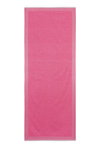 Chain Monogram Cotton Silk Shawl Fuchsia - 1