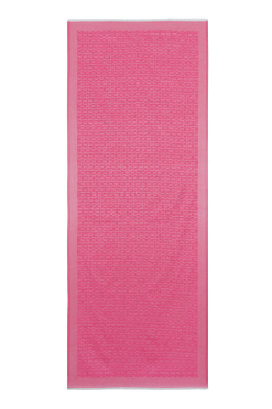 Chain Monogram Cotton Silk Shawl Fuchsia - 1