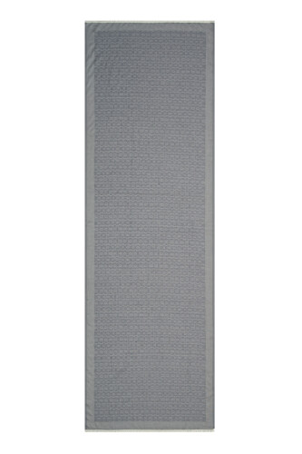Chain Monogram Cotton Silk Shawl Grey 