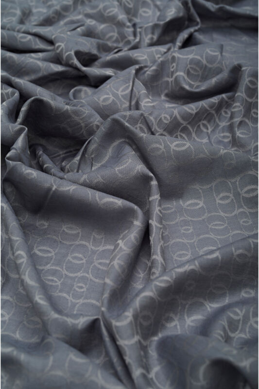Chain Monogram Cotton Silk Shawl Grey - 2