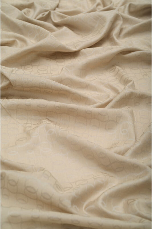 Chain Monogram Cotton Silk Shawl Natural Beige - 2