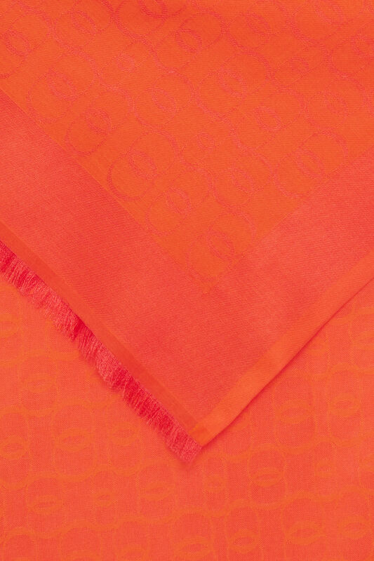 Chain Monogram Cotton Silk Shawl Orange - 4