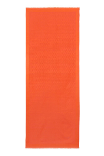 Chain Monogram Cotton Silk Shawl Orange 