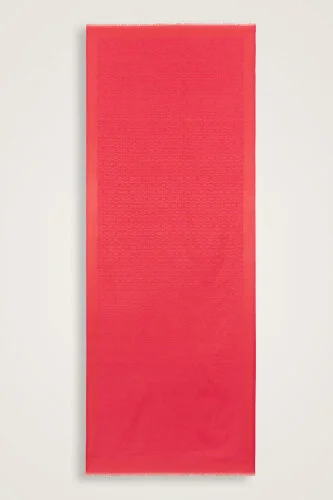 Chain Monogram Cotton Silk Shawl Pomegranate Flower - 2