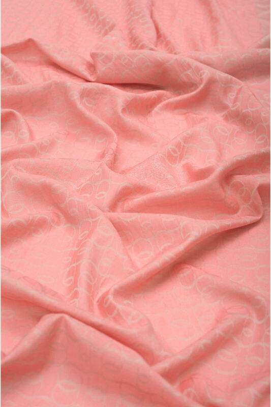 Chain Monogram Cotton Silk Shawl Salmon - 2