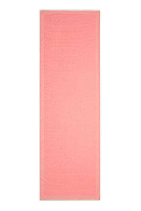 Chain Monogram Cotton Silk Shawl Salmon - 1