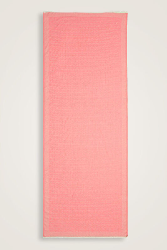 Chain Monogram Cotton Silk Shawl Salmon - 1