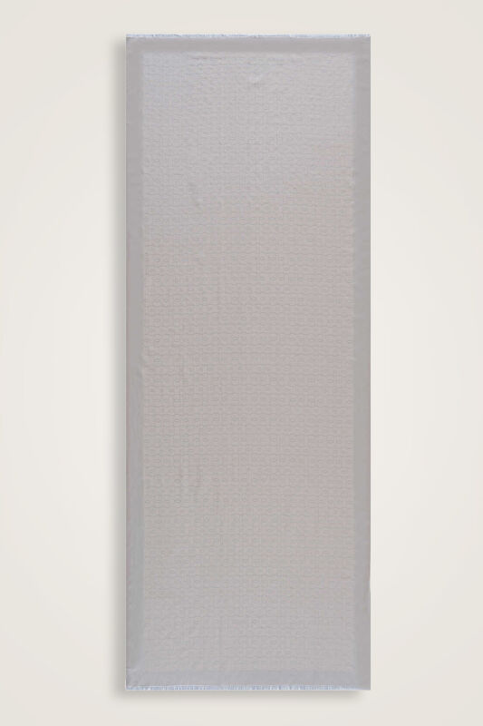 Chain Monogram Cotton Silk Shawl Teek Grey - 1