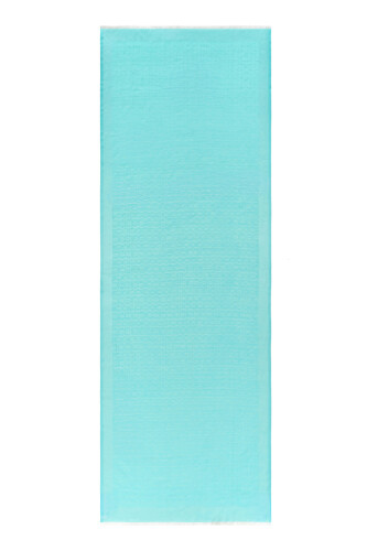 Chain Monogram Cotton Silk Shawl Turquoise 