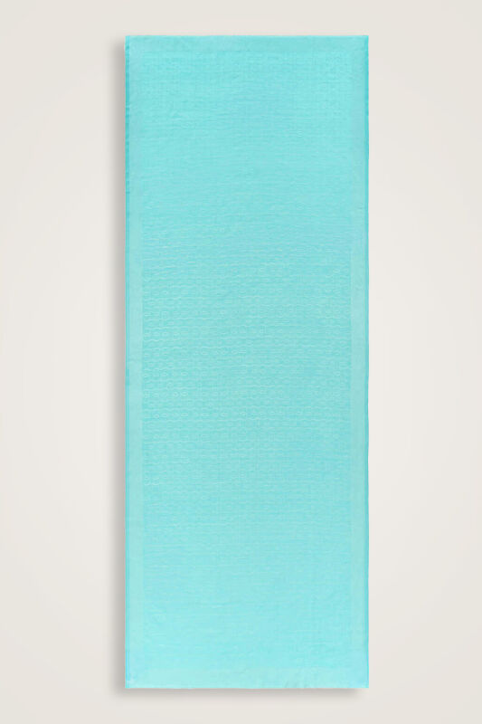 Chain Monogram Cotton Silk Shawl Turquoise - 2