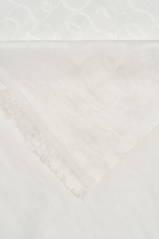 Chain Monogram Cotton Silk Shawl White - 2