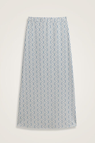 Chain Monogram Light Blue Jacquard Knit Skirt 