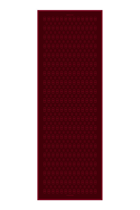 Chain Noor Flush Viscose Shawl Burgundy - 1