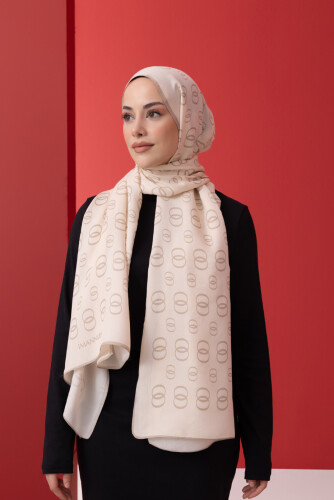 Chain Noor Flush Viscose Shawl Cream 