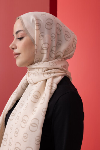 Chain Noor Flush Viscose Shawl Cream - 3