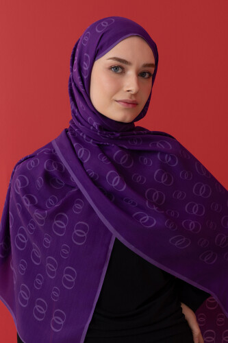 Chain Noor Flush Viscose Shawl Purple 